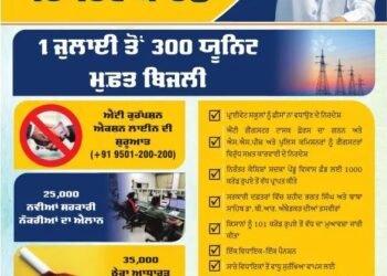 ਮਾਨ ਸਰਕਾਰ ਵੱਲੋਂ 300 ਯੂਨਿਟ ਫ਼੍ਰੀ ਬਿਜਲੀ ਦੇਣ ਦਾ ਐਲਾਨ |