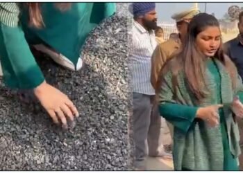 ਅਧਿਕਾਰੀਆਂ ‘ਤੇ ਭੜਕੀ ਕੈਬਨਿਟ ਮੰਤਰੀ ਅਨਮੋਲ ਗਗਨ ਮਾਨ, ਹੱਥ ਨਾਲ ਹੀ ਪੱਟ ਦਿੱਤੀ ਨਵੀਂ ਬਣੀ ਸੜਕ