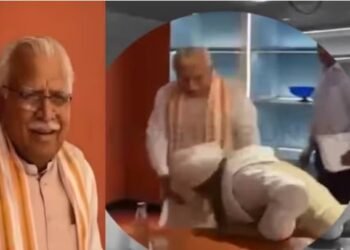 ਵਿਵਾਦਾਂ ‘ਚ ਘਿਰੇ ਹਰਿਆਣਾ ਸਿੱਖ ਗੁਰਦੁਆਰਾ ਪ੍ਰਬੰਧਕ ਕਮੇਟੀ ਦੇ ਪ੍ਰਧਾਨ ਮਹੰਤ ਕਰਮਜੀਤ, ਮੁੱਖ ਮੰਤਰੀ ਖੱਟਰ ਦੇ ਪੈਰੀ ਹੱਥ ਲਗਾਉਂਣ ਦੀ ਤਸਵੀਰ ਵਾਇਰਲ